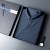 Zhu Di mesh seamless ice silk polo shirt for men, new summer quality ice feel men's ultra-thin short-sleeved T-shirt details Picture